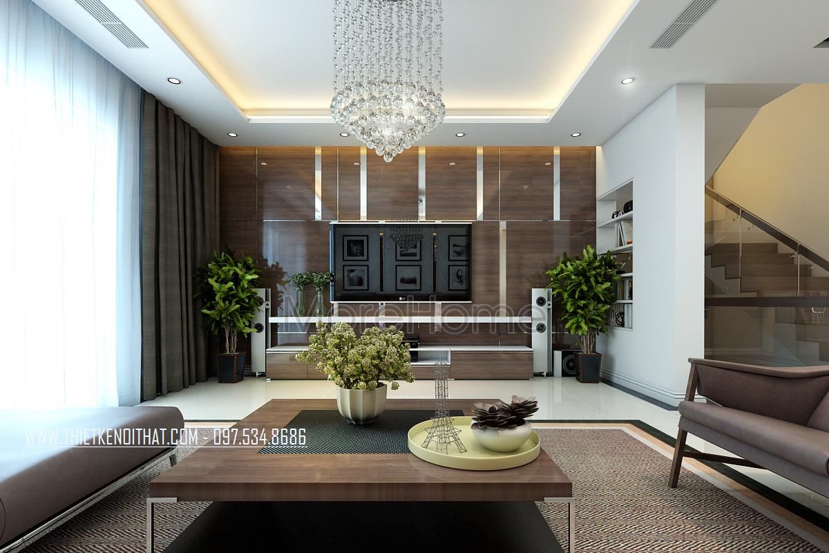 Cầu thang kính cường lực có tay vịn gỗ - CT 032